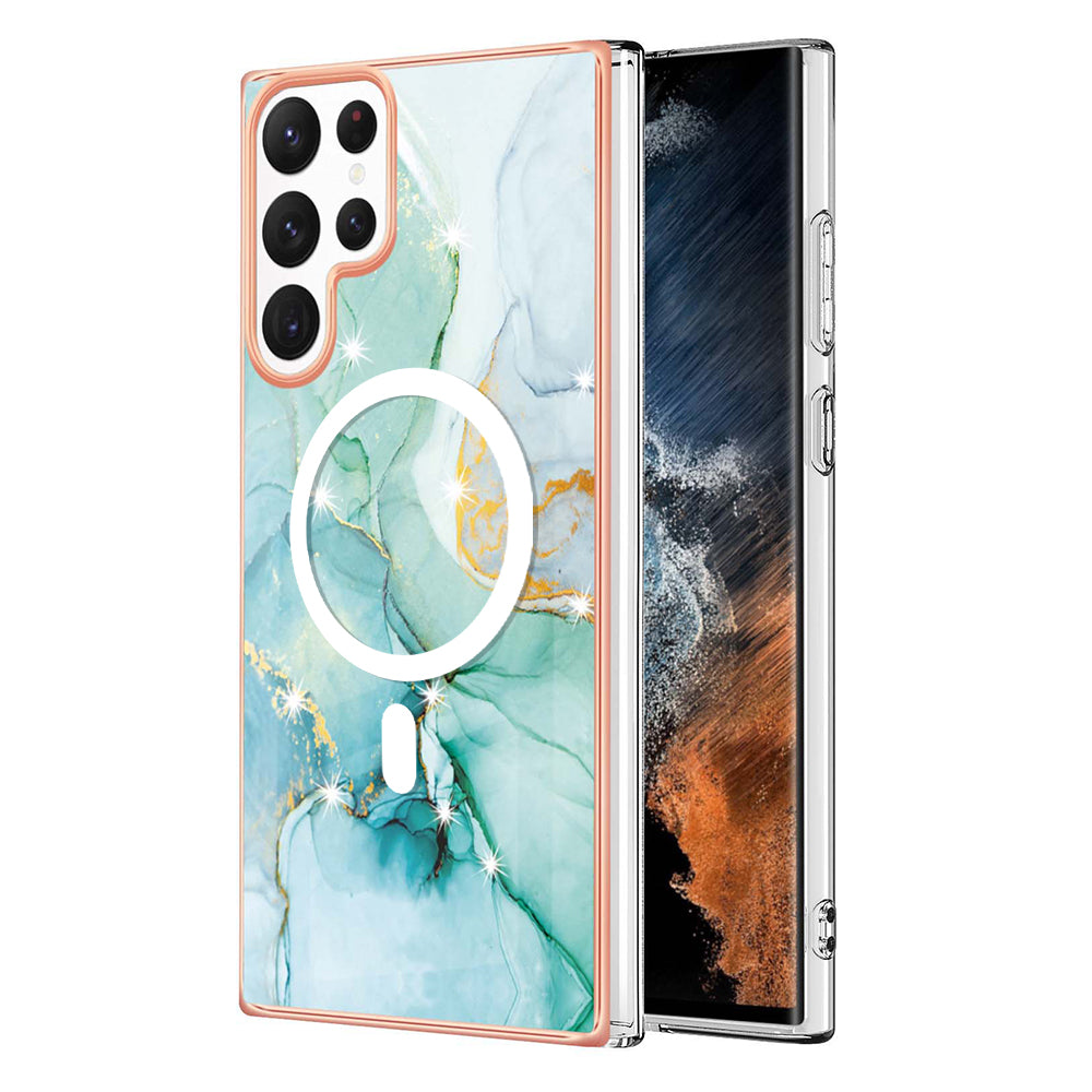 YB IMD Series-19 for Samsung Galaxy S22 Ultra 5G Magnetic Electroplated IMD Phone Case 2.0mm TPU Back Cover YB IMD Series-19 for Samsung Galaxy S22 Ultra 5G Magnetic Electroplated IMD Phone Case 2.0mm TPU Back Cover
